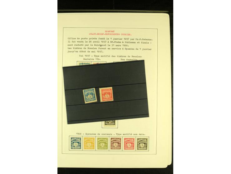 SPANDAU 1897, ungebrauchte und gestempelte Sammlung mit vier Ganzsache, gute Erhaltung