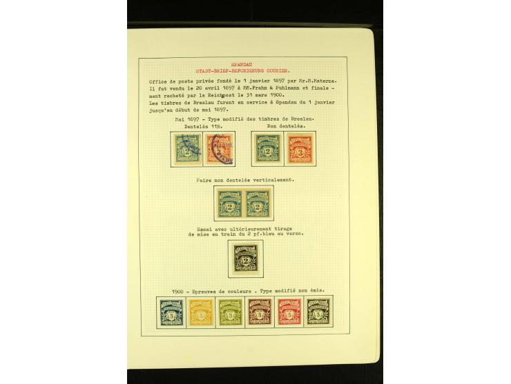 SPANDAU 1897, ungebrauchte und gestempelte Sammlung mit vier Ganzsache, gute Erhaltung