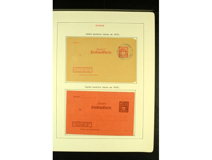 SPANDAU 1897, ungebrauchte und gestempelte Sammlung mit vier Ganzsache, gute Erhaltung