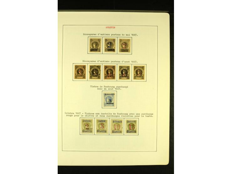 STETTIN Stadtbrief-Beförderung 1887, schöne vorwiegend ungebrauchte Sammlung mit einigen Ganzsachen, gute Erhaltung