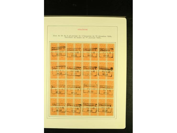 1886/87, Wappenzeichnung interessante ungebrauchte und gestempelte Sammlung ex Mi.-Nr. 1-4 und 12-15, dabei Bogenteile, 5 Bri