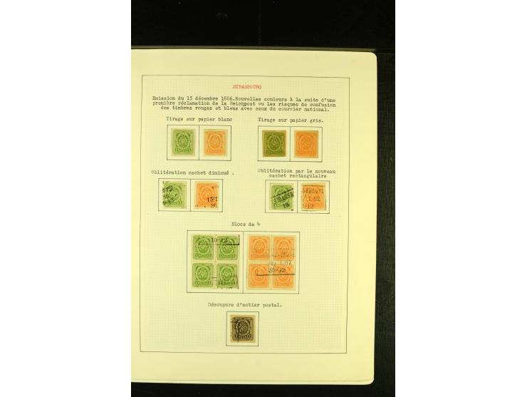 1886/87, Wappenzeichnung interessante ungebrauchte und gestempelte Sammlung ex Mi.-Nr. 1-4 und 12-15, dabei Bogenteile, 5 Bri