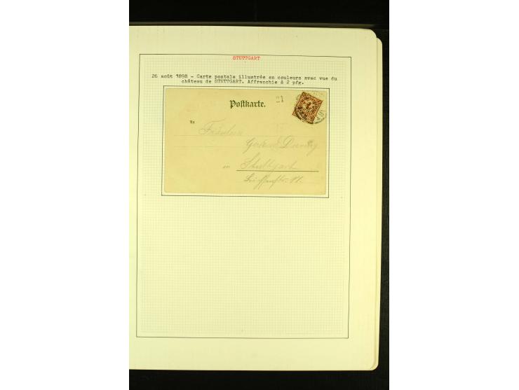 STUTTGART 1886/88, ungebrauchte und gestempelte Sammlung mit einigen Briefen sowie Mi.-Nr. 47-48 und 51 ungebraucht sowie 49-