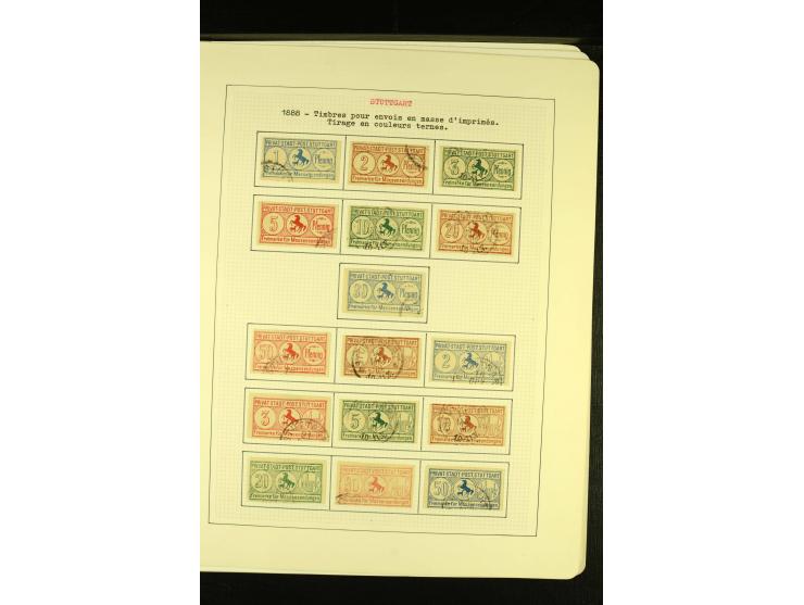 STUTTGART 1886/88, ungebrauchte und gestempelte Sammlung mit einigen Briefen sowie Mi.-Nr. 47-48 und 51 ungebraucht sowie 49-
