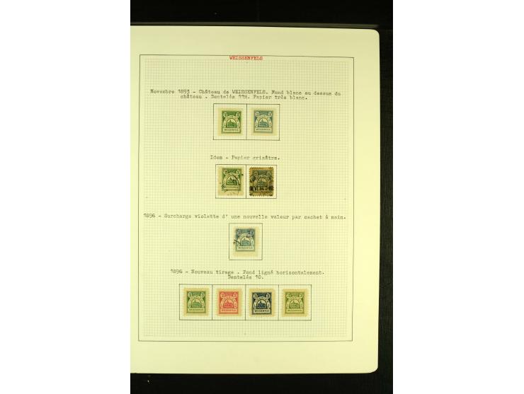 WEISSENFELS 1893/96, ungebrauchte und gestempelte Sammlung mit einigen Ganzsachen (diese oft gelocht), gute Erhaltung