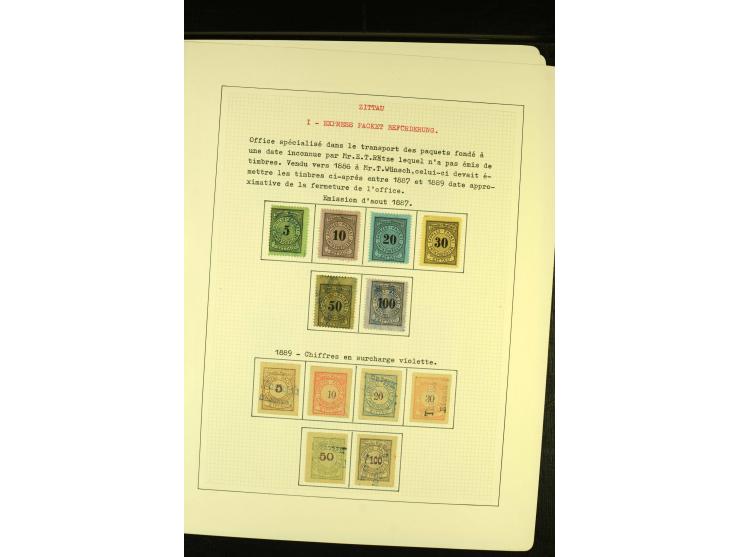 ZITTAU 1887/98, ungebrauchte und gestempelte Sammlung einem Brief und zwei Ganzsachen, gute Erhaltung