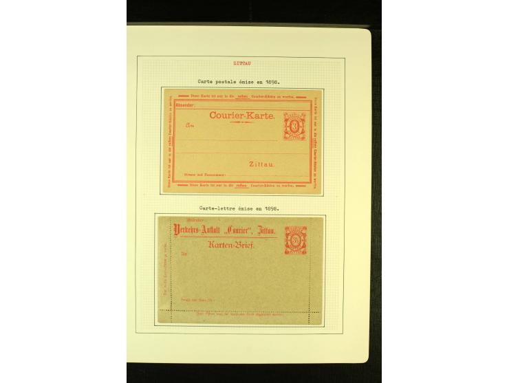 ZITTAU 1887/98, ungebrauchte und gestempelte Sammlung einem Brief und zwei Ganzsachen, gute Erhaltung