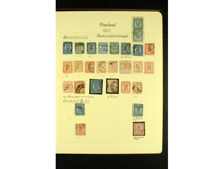 1856/82, gestempelte Sammlung mit Mi.-Nr. 1, 2 (3), und rund 145 Zungenmarken dabei Mi.-Nr. 10 (6), übliche Erhaltung