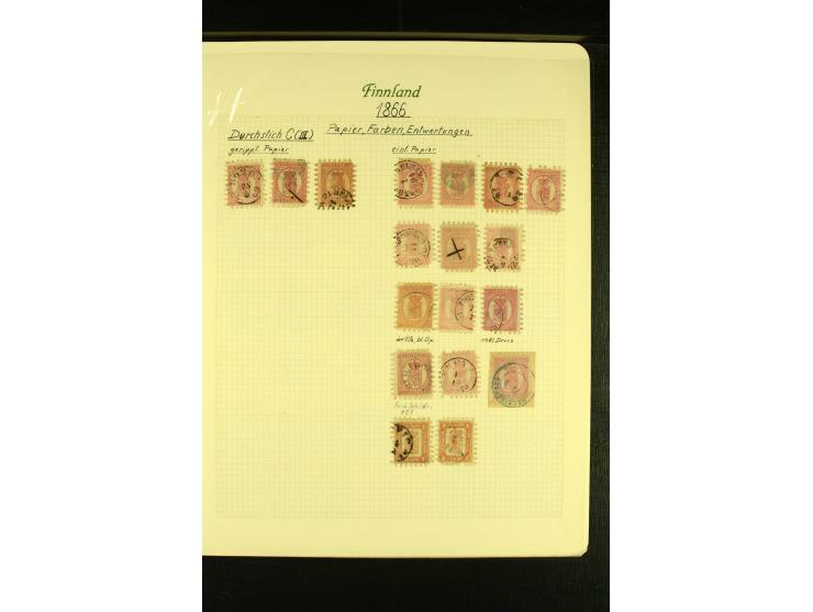 1856/82, gestempelte Sammlung mit Mi.-Nr. 1, 2 (3), und rund 145 Zungenmarken dabei Mi.-Nr. 10 (6), übliche Erhaltung