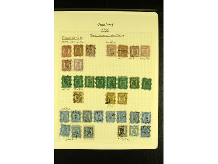 1856/82, gestempelte Sammlung mit Mi.-Nr. 1, 2 (3), und rund 145 Zungenmarken dabei Mi.-Nr. 10 (6), übliche Erhaltung