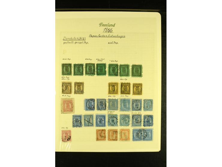 1856/82, gestempelte Sammlung mit Mi.-Nr. 1, 2 (3), und rund 145 Zungenmarken dabei Mi.-Nr. 10 (6), übliche Erhaltung