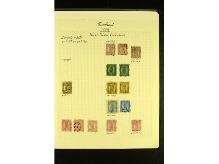1856/82, gestempelte Sammlung mit Mi.-Nr. 1, 2 (3), und rund 145 Zungenmarken dabei Mi.-Nr. 10 (6), übliche Erhaltung