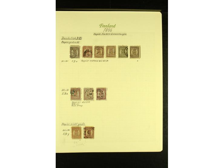 1856/82, gestempelte Sammlung mit Mi.-Nr. 1, 2 (3), und rund 145 Zungenmarken dabei Mi.-Nr. 10 (6), übliche Erhaltung