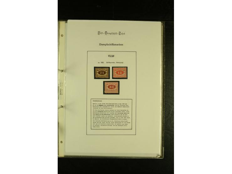 1867/1925, interessante Sammlung "Dampfschiff-Postmarken" mit ca. 140 losen Marken, dabei bessere Ausgaben (u.a. von der Borg