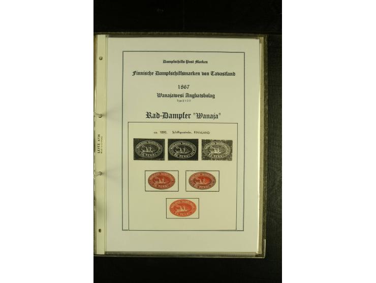 1867/1925, interessante Sammlung "Dampfschiff-Postmarken" mit ca. 140 losen Marken, dabei bessere Ausgaben (u.a. von der Borg