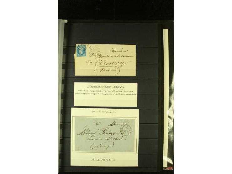 1849/72, gestempelte Sammlung mit u.a. Mi.-Nr. 7 (2 in Nuancen), viele interessante Briefe und Karten mit u.a. Mi.-Nr. 7 auf 