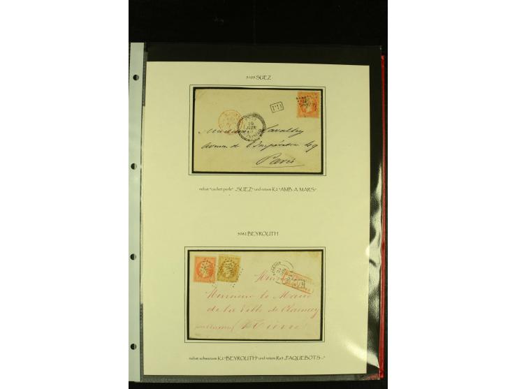 1849/72, gestempelte Sammlung mit u.a. Mi.-Nr. 7 (2 in Nuancen), viele interessante Briefe und Karten mit u.a. Mi.-Nr. 7 auf 