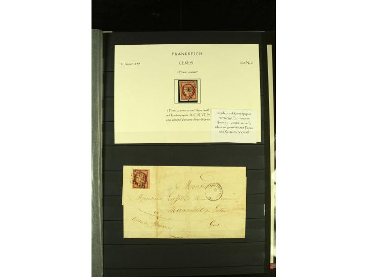 1849/72, gestempelte Sammlung mit u.a. Mi.-Nr. 7 (2 in Nuancen), viele interessante Briefe und Karten mit u.a. Mi.-Nr. 7 auf 