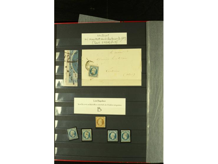 1849/72, gestempelte Sammlung mit u.a. Mi.-Nr. 7 (2 in Nuancen), viele interessante Briefe und Karten mit u.a. Mi.-Nr. 7 auf 