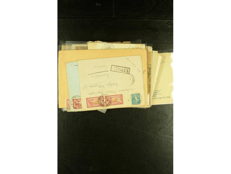 1901/1931, Partie mit über 40 Briefen mit Frankaturen der "Merson"-Ausgabe, dabei Einzelfrankaturen, viele R-Briefe, Portostu