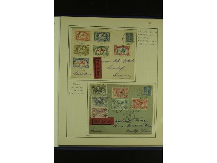1922/38, Flugmeetings 16 Belege mit Flugereignismarken, teils kpl. Serien, gezähnt, geschnitten, mit Aufdrucken etc.