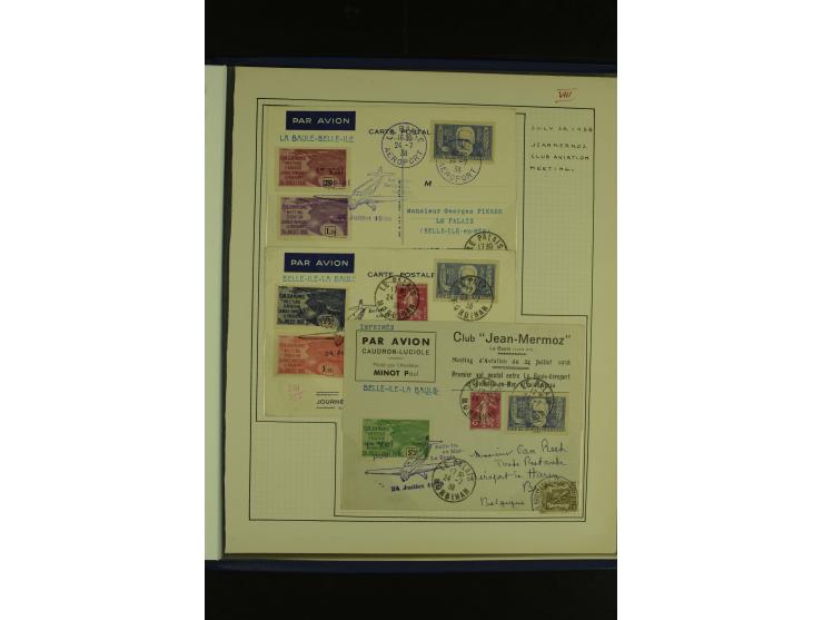 1922/38, Flugmeetings 16 Belege mit Flugereignismarken, teils kpl. Serien, gezähnt, geschnitten, mit Aufdrucken etc.