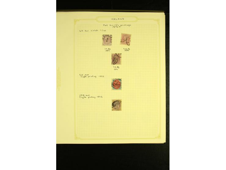 1876/1901, ungebrauchte und gestempelte Spezialsammlung AUR auf 9 selbstgestalteten Albenblättern, dabei verschiedene Zähnung