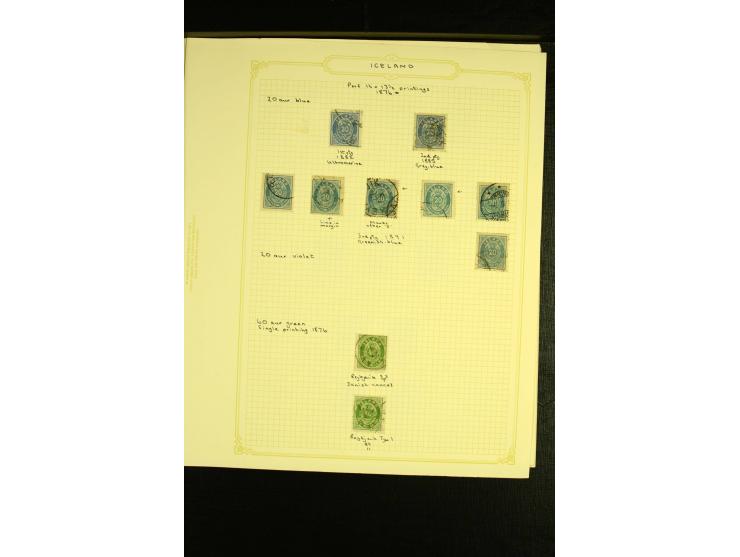 1876/1901, ungebrauchte und gestempelte Spezialsammlung AUR auf 9 selbstgestalteten Albenblättern, dabei verschiedene Zähnung