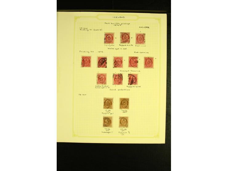 1876/1901, ungebrauchte und gestempelte Spezialsammlung AUR auf 9 selbstgestalteten Albenblättern, dabei verschiedene Zähnung