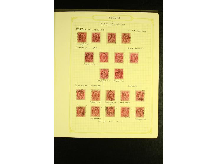 1876/1901, ungebrauchte und gestempelte Spezialsammlung AUR auf 9 selbstgestalteten Albenblättern, dabei verschiedene Zähnung