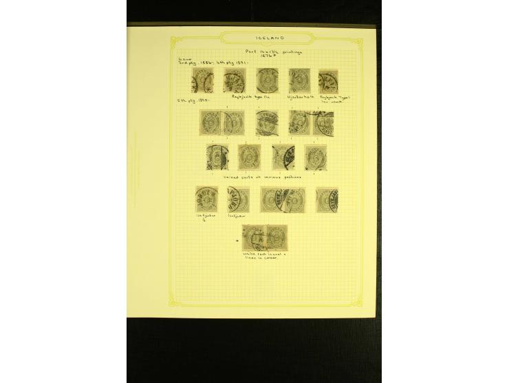 1876/1901, ungebrauchte und gestempelte Spezialsammlung AUR auf 9 selbstgestalteten Albenblättern, dabei verschiedene Zähnung