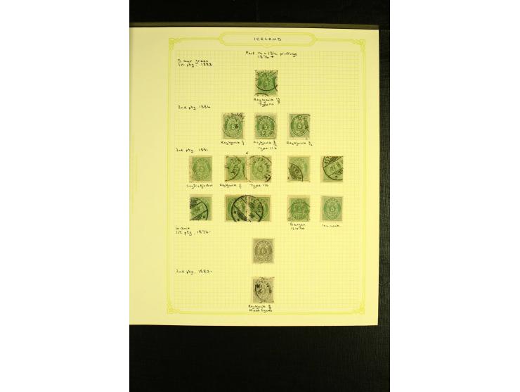 1876/1901, ungebrauchte und gestempelte Spezialsammlung AUR auf 9 selbstgestalteten Albenblättern, dabei verschiedene Zähnung