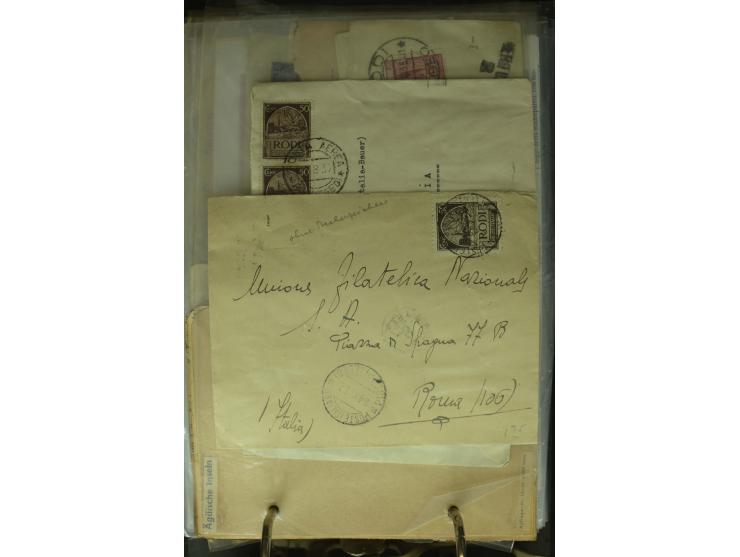 NEBENGEBIETE: 1870/1960 (ca.), Partie Briefe, Karten und Ganzsachen, dabei Auslandspostämter (u.a. R-Brief von Janina), Fiume