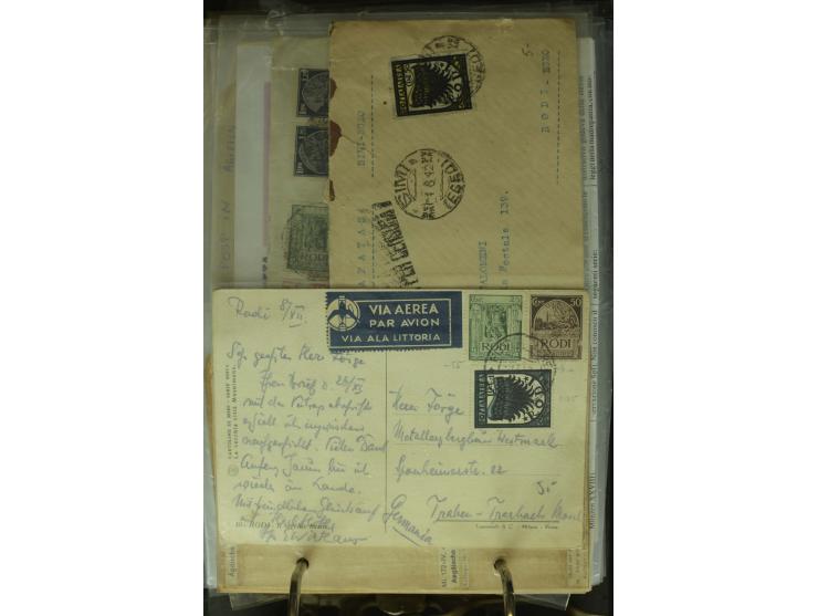 NEBENGEBIETE: 1870/1960 (ca.), Partie Briefe, Karten und Ganzsachen, dabei Auslandspostämter (u.a. R-Brief von Janina), Fiume