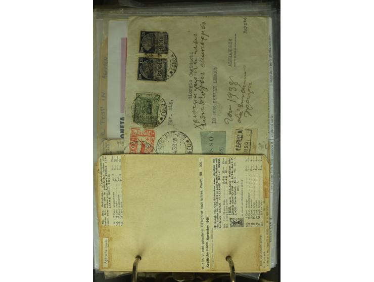 NEBENGEBIETE: 1870/1960 (ca.), Partie Briefe, Karten und Ganzsachen, dabei Auslandspostämter (u.a. R-Brief von Janina), Fiume