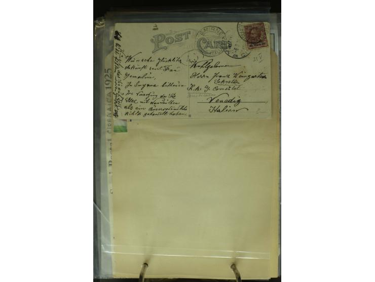 NEBENGEBIETE: 1870/1960 (ca.), Partie Briefe, Karten und Ganzsachen, dabei Auslandspostämter (u.a. R-Brief von Janina), Fiume