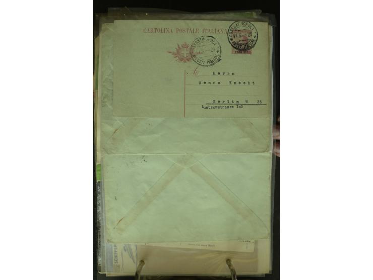 NEBENGEBIETE: 1870/1960 (ca.), Partie Briefe, Karten und Ganzsachen, dabei Auslandspostämter (u.a. R-Brief von Janina), Fiume