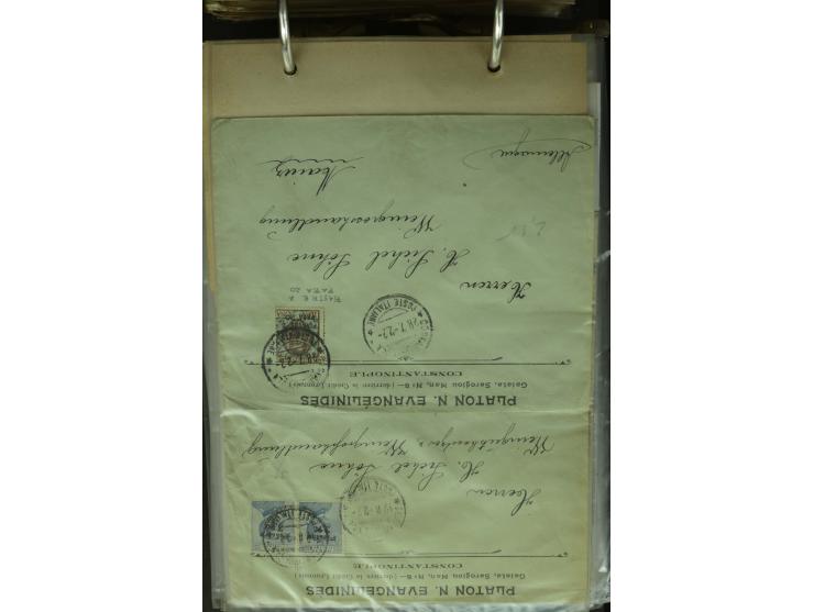 NEBENGEBIETE: 1870/1960 (ca.), Partie Briefe, Karten und Ganzsachen, dabei Auslandspostämter (u.a. R-Brief von Janina), Fiume