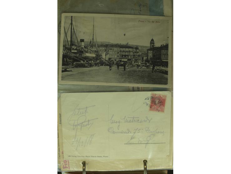 NEBENGEBIETE: 1870/1960 (ca.), Partie Briefe, Karten und Ganzsachen, dabei Auslandspostämter (u.a. R-Brief von Janina), Fiume
