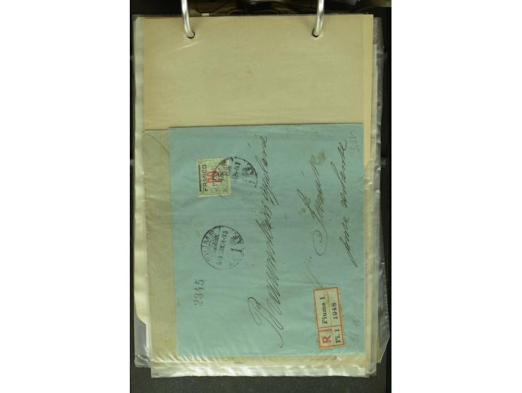 NEBENGEBIETE: 1870/1960 (ca.), Partie Briefe, Karten und Ganzsachen, dabei Auslandspostämter (u.a. R-Brief von Janina), Fiume