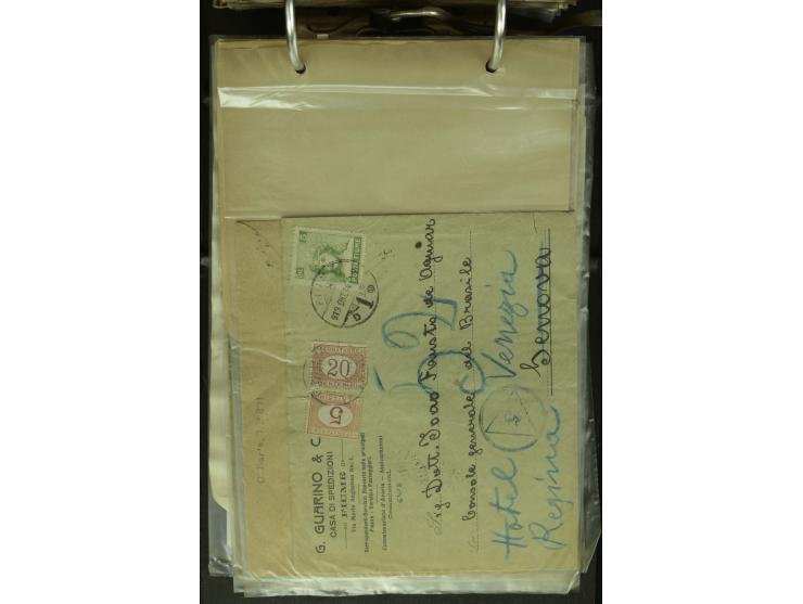 NEBENGEBIETE: 1870/1960 (ca.), Partie Briefe, Karten und Ganzsachen, dabei Auslandspostämter (u.a. R-Brief von Janina), Fiume
