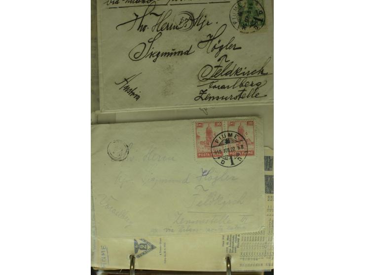 NEBENGEBIETE: 1870/1960 (ca.), Partie Briefe, Karten und Ganzsachen, dabei Auslandspostämter (u.a. R-Brief von Janina), Fiume