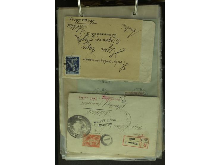 NEBENGEBIETE: 1870/1960 (ca.), Partie Briefe, Karten und Ganzsachen, dabei Auslandspostämter (u.a. R-Brief von Janina), Fiume