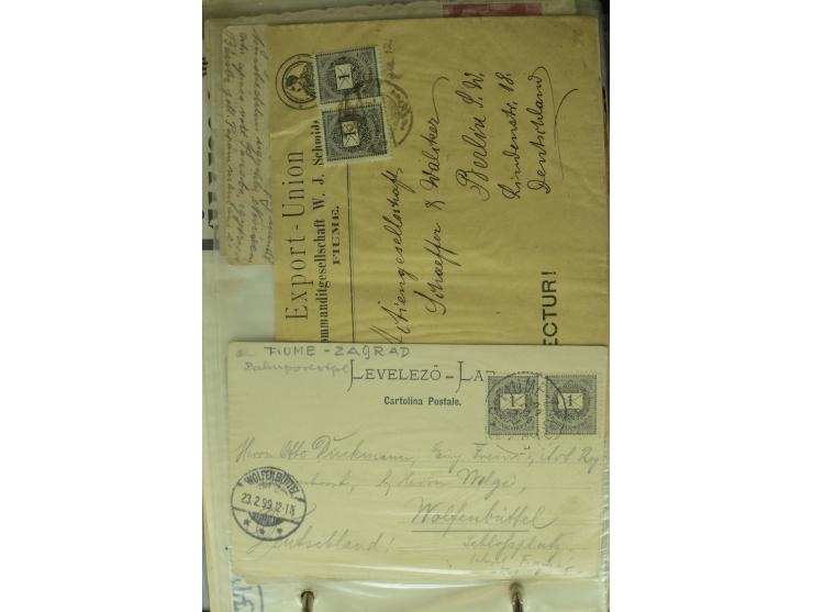 NEBENGEBIETE: 1870/1960 (ca.), Partie Briefe, Karten und Ganzsachen, dabei Auslandspostämter (u.a. R-Brief von Janina), Fiume