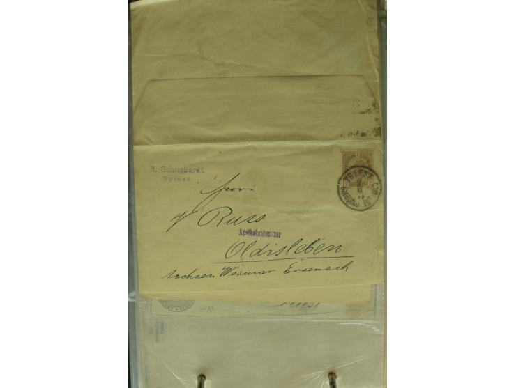 NEBENGEBIETE: 1870/1960 (ca.), Partie Briefe, Karten und Ganzsachen, dabei Auslandspostämter (u.a. R-Brief von Janina), Fiume