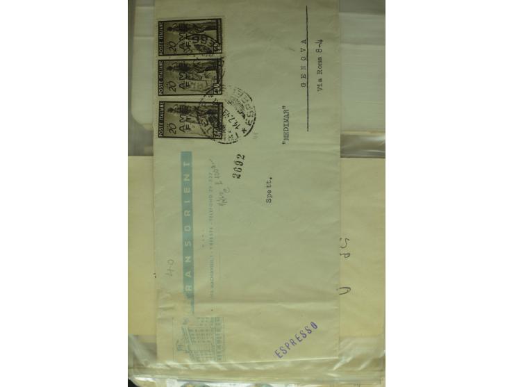 NEBENGEBIETE: 1870/1960 (ca.), Partie Briefe, Karten und Ganzsachen, dabei Auslandspostämter (u.a. R-Brief von Janina), Fiume
