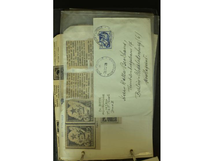 NEBENGEBIETE: 1870/1960 (ca.), Partie Briefe, Karten und Ganzsachen, dabei Auslandspostämter (u.a. R-Brief von Janina), Fiume