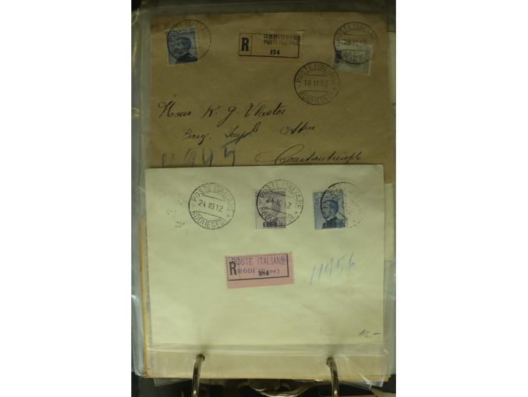 NEBENGEBIETE: 1870/1960 (ca.), Partie Briefe, Karten und Ganzsachen, dabei Auslandspostämter (u.a. R-Brief von Janina), Fiume