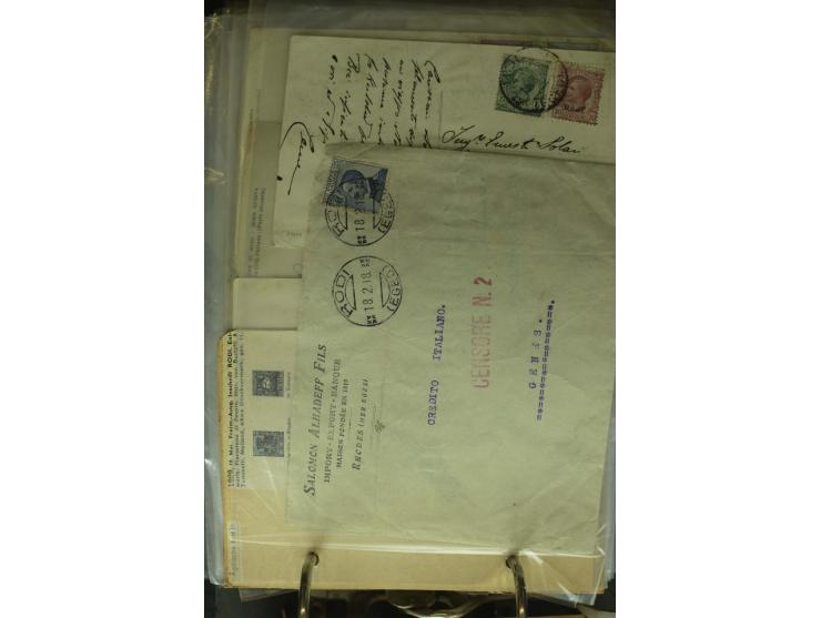 NEBENGEBIETE: 1870/1960 (ca.), Partie Briefe, Karten und Ganzsachen, dabei Auslandspostämter (u.a. R-Brief von Janina), Fiume
