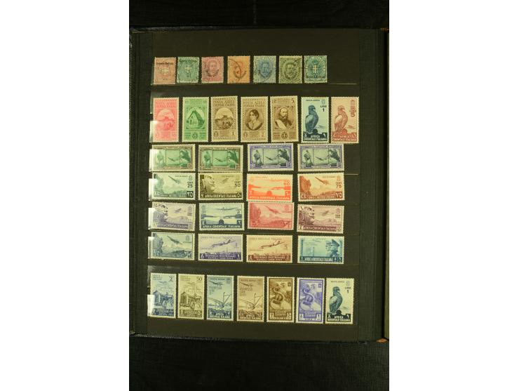 1893/1942, vorwiegend ungebrauchte Sammlung dabei ein guter Teil Eritrea mit u.a. 5 L. Manzoni ungebraucht sowie Verrechnungs